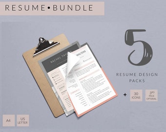 Resume Template and Cover Letter Template for Word •  DIY Printable 3 Pack • Mac or PC