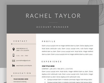 Resume Template and Cover Letter Template for Word •  DIY Printable 3 Pack • Mac or PC