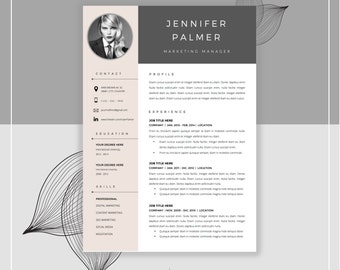 Resume Template and Cover Letter Template for Word •  DIY Printable 3 Pack • Mac or PC