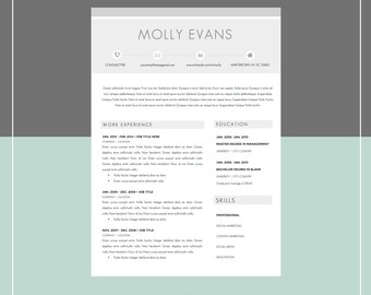 Resume Template and Cover Letter Template for Word •  DIY Printable 3 Pack • Mac or PC