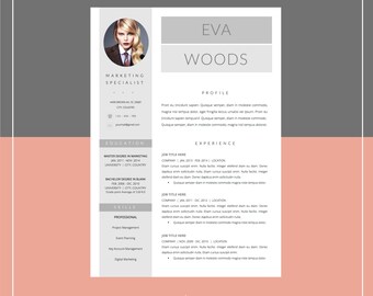 Resume Template and Cover Letter Template for Word •  DIY Printable 3 Pack • Mac or PC