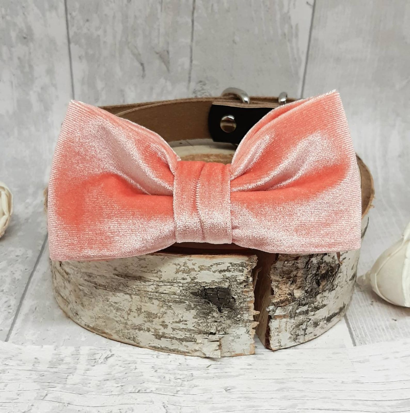 Pfirsich samt Hund Fliege Hund Hochzeit Fliege Pet Bowtie Etsy