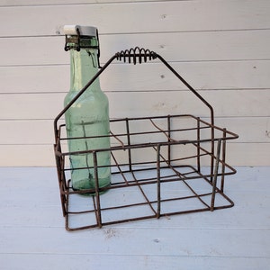 Caisse de bouteille de vin pour 6 bouteilles, caisse de main de caisse de vin Français vintage, stockage de vin, caisse de bière