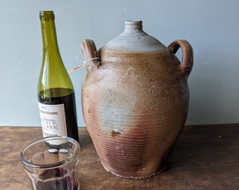Antique Provence Jetée à la main Faïence Vin Huile d’Olive Récipient Urne