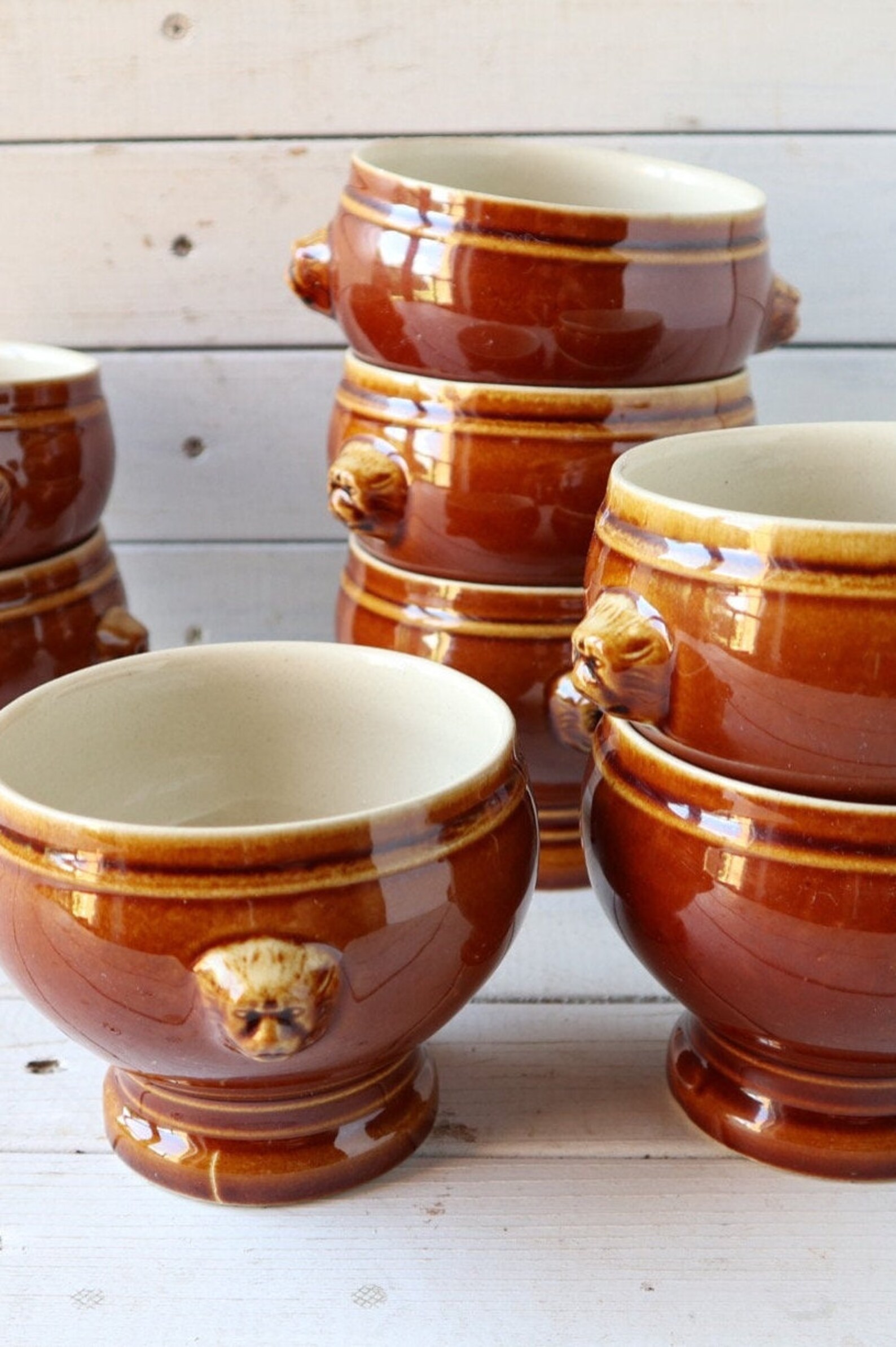 Vintage French Onion Soup Bowls With Lion's Head Motif - Etsy