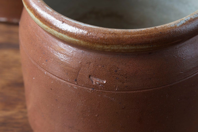 Vintage French Glazed Earthenware Confit Pots Set of 4 or individually 4,75 Diameter image 8