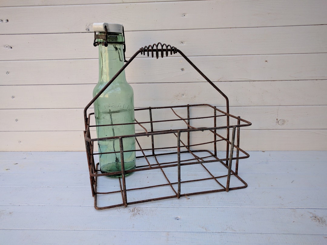 Wine Bottle Crate for 6 Bottles, Vintage French Wine Crate Hand Crate, Wine Storage, Beer Crate