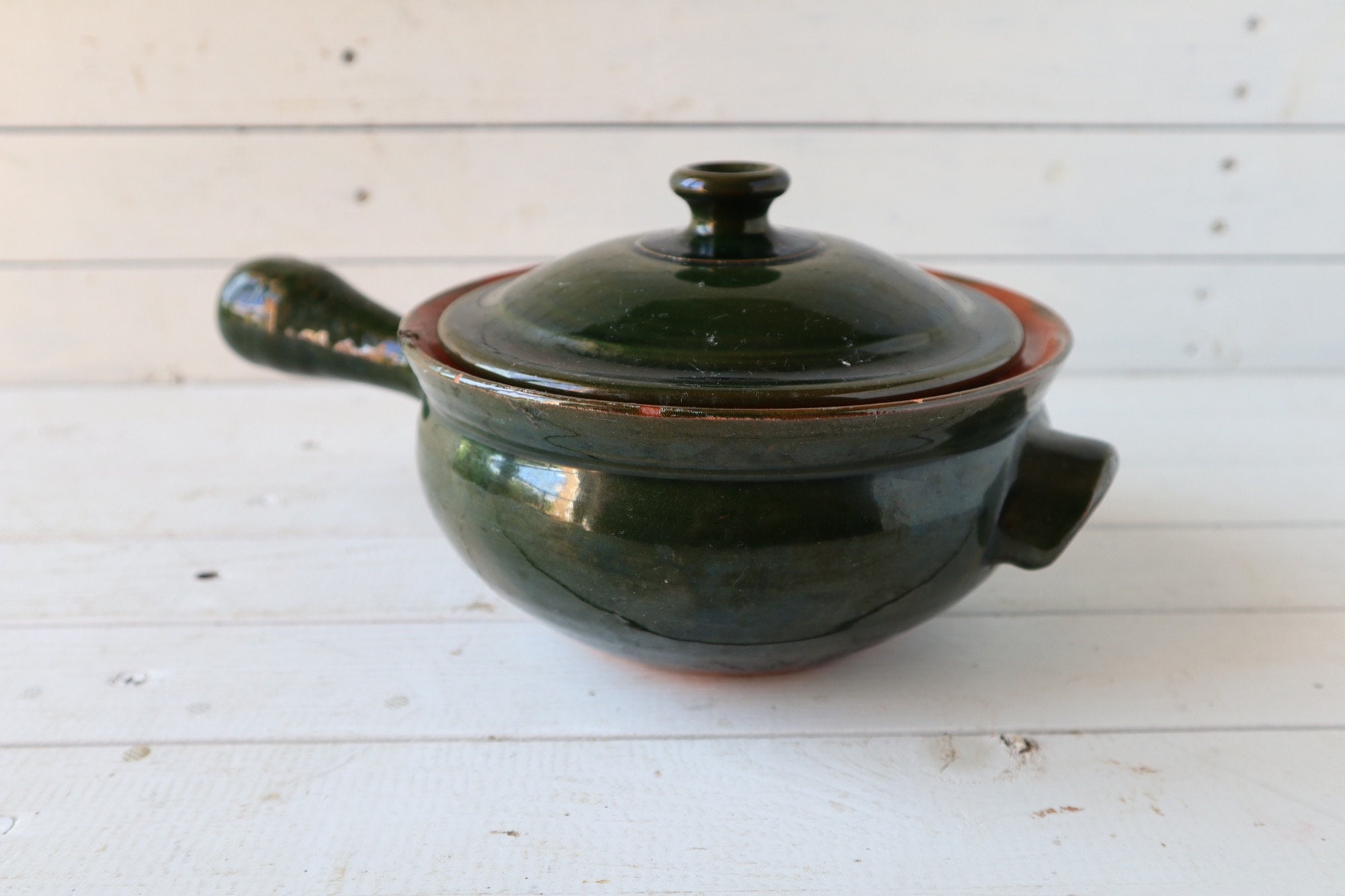 Green Provencal Ceramic Pan & Lid Traditional French Cocotte - Etsy