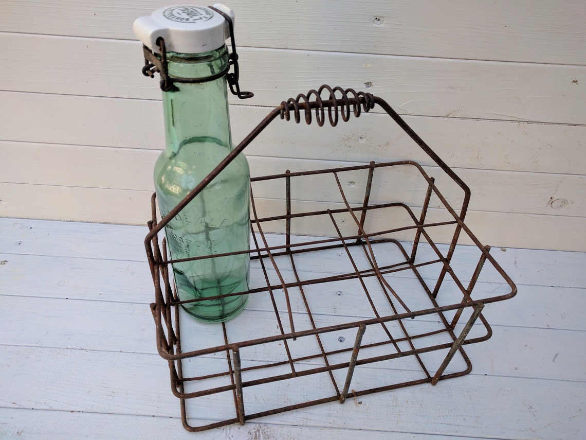 Wine Bottle Crate for 6 Bottles, Vintage French Wine Crate Hand Crate, Wine Storage, Beer Crate