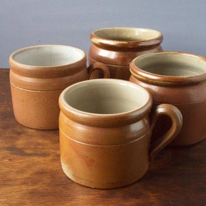 Vintage French Glazed Earthenware Confit Pots Set of 4 or individually 4,75 Diameter image 1