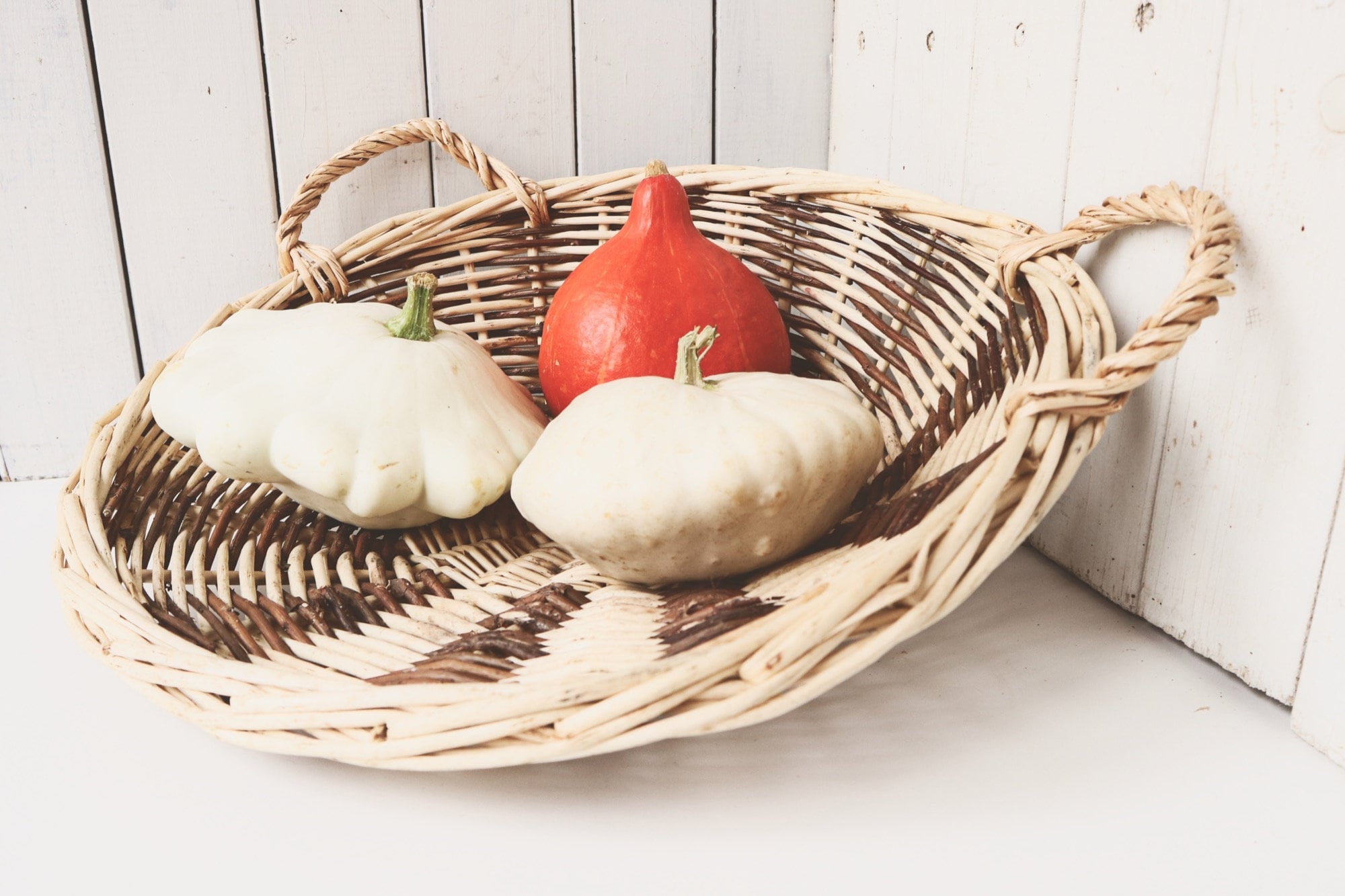 Paniers d'affichage Rustiques Français, Paniers en Osier de Présentation Paire