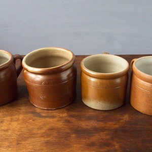 Vintage French Glazed Earthenware Confit Pots Set of 4 or individually 4,75 Diameter image 7