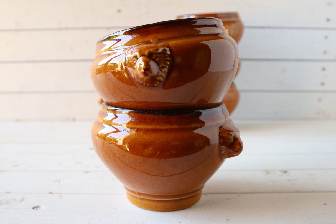 Vintage French Onion Soup Bowls With Lion's Head Motif - Etsy