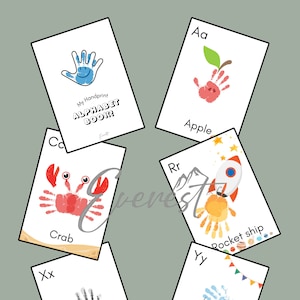 Handprint Spanish Alphabet Book, Libro del Alfabeto, Handprint Alphabet Book, Handprint Project, Alphabet, Kids Crafts, Kids Paint