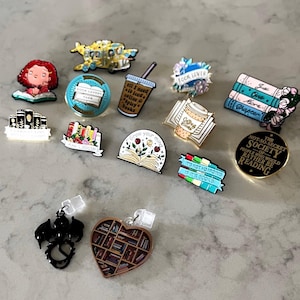 Book Lover Pins | Literary Gifts for Bookworms | Custom Bookish Pins | Enamel Pins | Reading Accessories | Booktok | Book Club Gifts