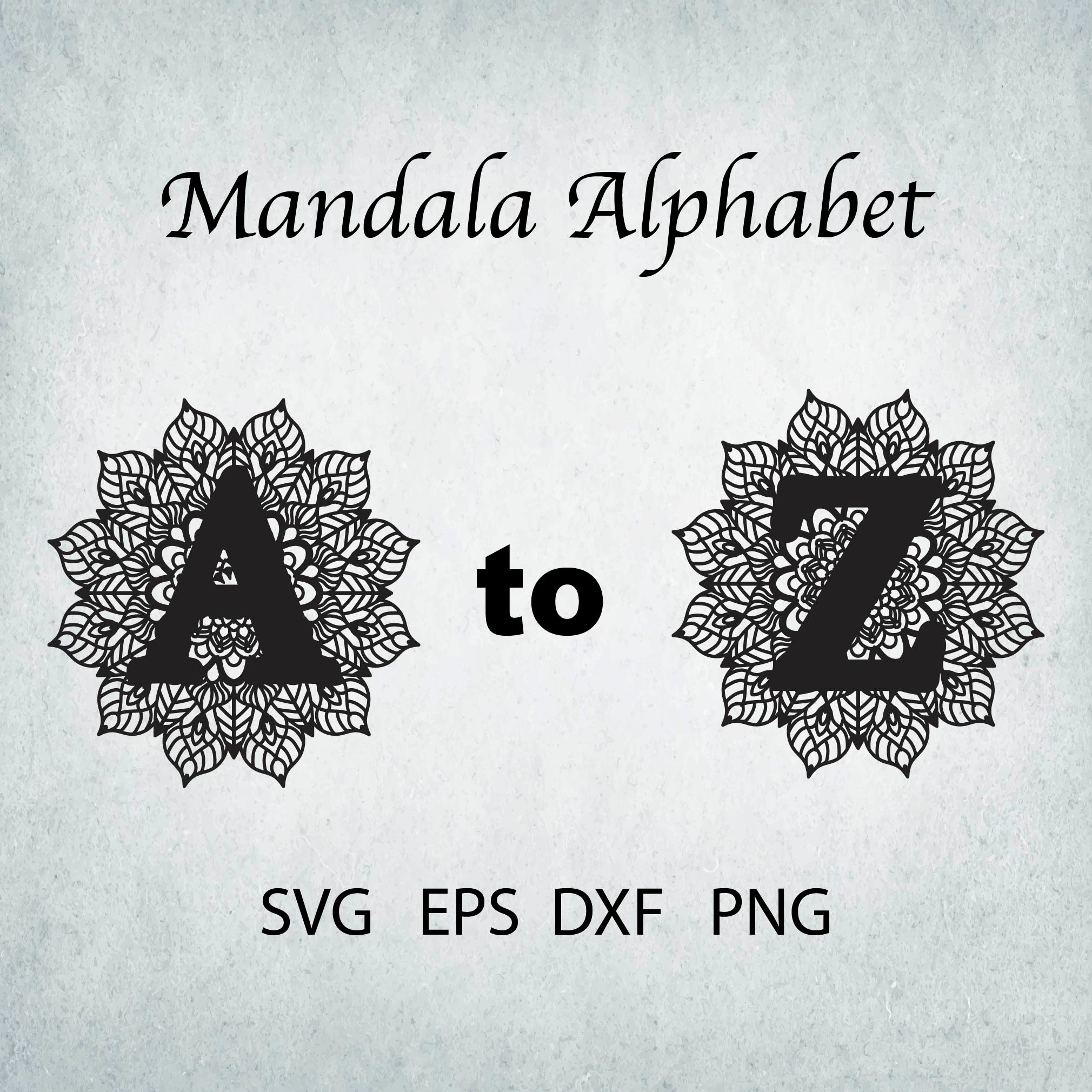 Download Svg Monogram Alpahbet Initial Mandalas Letter A Z Perfect Etsy