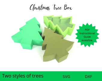 Christmas Tree Box SVG,  Christmas Gift Box, Christmas Treat Box, Cricut Christmas Box, Candy Box