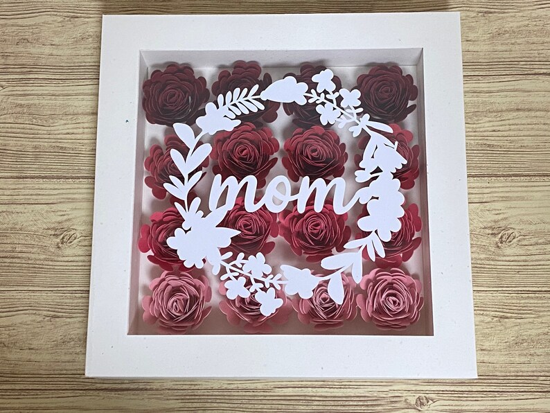 Svg Shadow Box Perfect For Rolled Paper Flowers Mothers Day Etsy