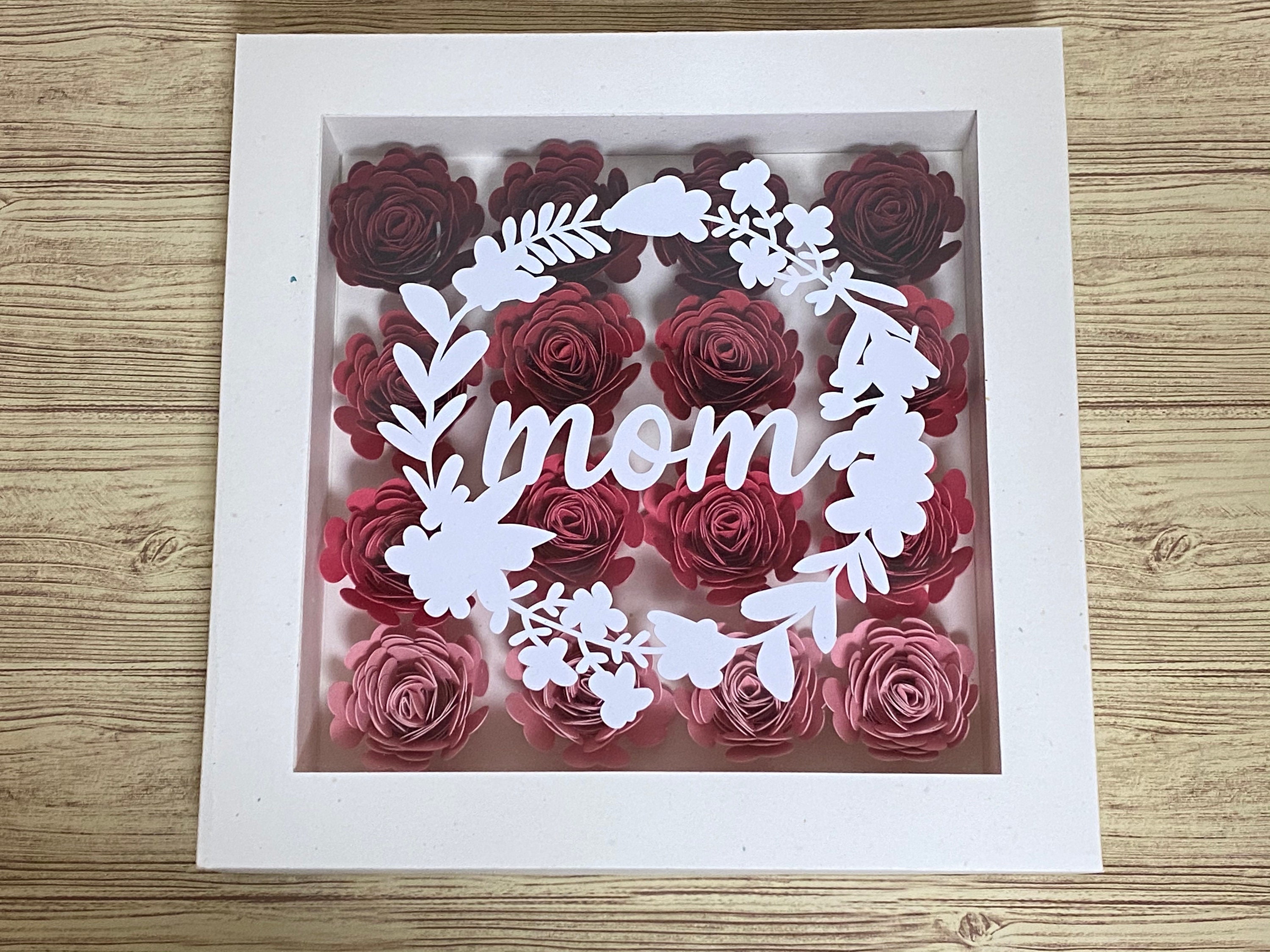 SVG Shadow Box, Perfect for Rolled Paper Flowers, Mothers Day Gift ...