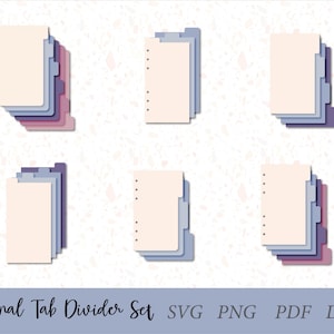 Personal Planner Divider SVG, Tab Divider Set, Planer Divider, DIY Planner Tabs, SIde Top Tab Divider