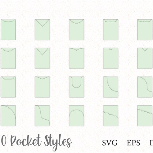 SVG Pocket Envelopes Pocket Envelope Template Pocket Sleeve Etsy