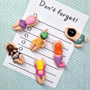 Swimmer Magnets × 6/Swimmer Fridge Magnets/Summer Magnets/Message Board Magnets/Novelty Decorative Magnets/Back to School