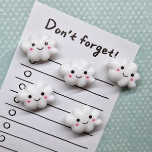 Cloud Magnets × 5/Cloud Fridge Magnets/Message Board Magnets/White Magnets