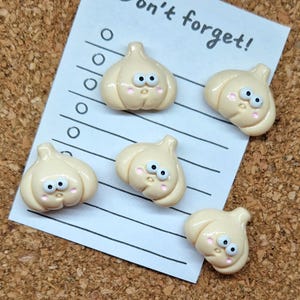 Garlic Push Pins × 5/Cork Board Push Pins/Thumb Tacks/Vegetable Push Pins/Pins for Board/Red Push Pins