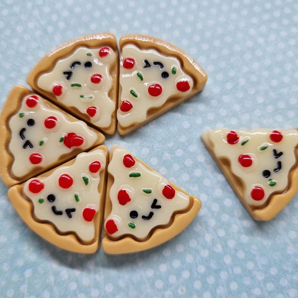 Pizza Magnets × 6/Message Board Magnets/Food Magnets/Novelty Magnets/Kitchen Magnets/Pizza Slice/Fake Food