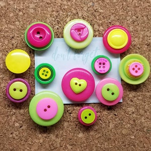 Button Push Pins × 12/Button Thumb Tacks/Cork Board Thumb Tacks/Birthday Gift/Button Ornaments/Pins For Board