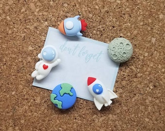 Planet Space Push Pins × 5/Space Thumb Tacks/Astronaut Push Pins/Message Board Pins/Pins for Board/Cosmos Push Pins/Cork Board Pins