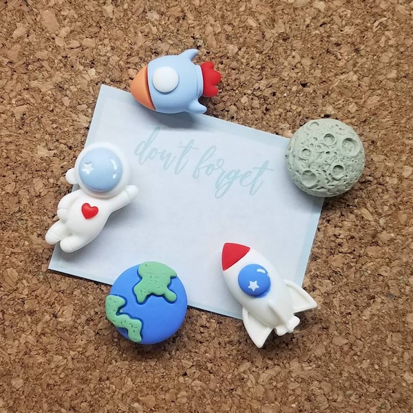 Planet Space Push Pins × 5/Space Thumb Tacks/Astronaut Push Pins/Message Board Pins/Pins for Board/Cosmos Push Pins/Cork Board Pins