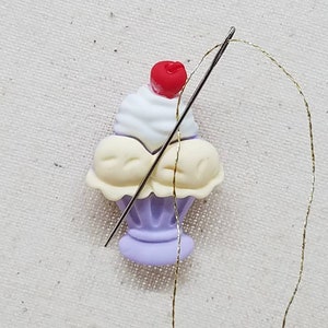 Ice Cream Sundae Needle Minder,Needle Nanny,Embroidery,Cross Stitch,Quilting,Sewing,Needle Magnet,Needlecraft Tool, Gift