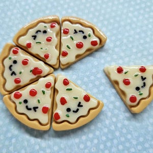 Pizza Magnets × 6/Message Board Magnets/Food Magnets/Novelty Magnets/Kitchen Magnets/Pizza Slice/Fake Food