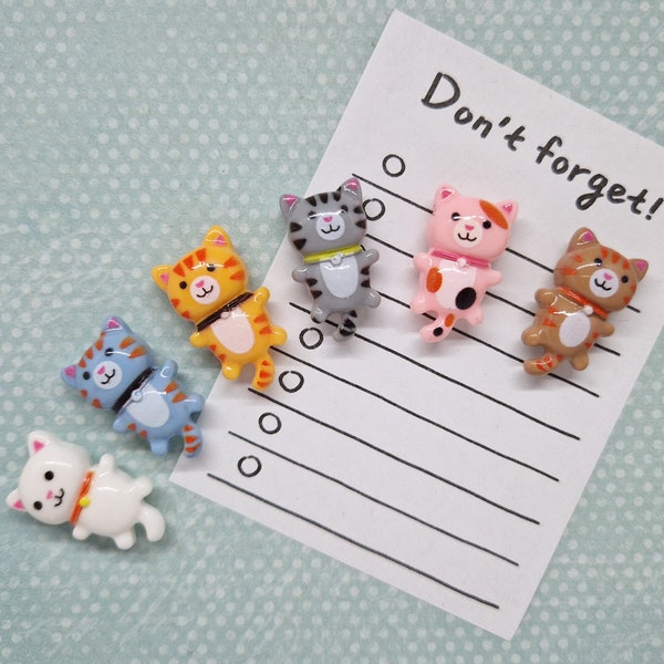 Cat Magnets × 6/Message Board Magnets/Fridge Magnets/Cat Fridge Magnets/Novelty Cat Magnets/Kitty Kitten Magnets