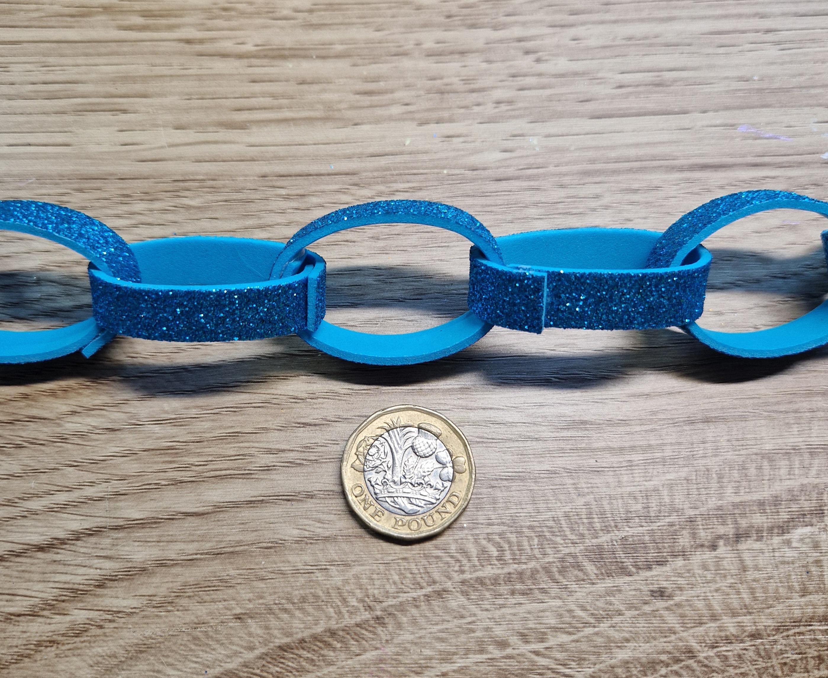 Paper Chain Blueberry Glitter Foam Chain Garland: Blue Paper Chain Decoration for Parties ...