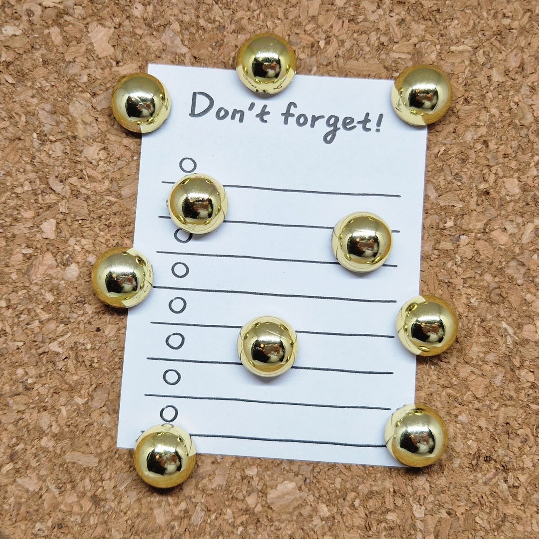 Gold Push Pins 10/gold Thumb Tacks/pearl Push Pins/secret Etsy