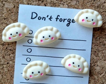 Dumpling Push Pins ×5/FoodPush Pins/Thumb Tack Set/Cork Board Push Pins