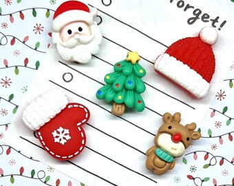 Christmas Magnets × 5/Decorative Fridge Magnets/Xmas Magnets/Memo Notice Office Board Magnets/Christmas Gift/Secret Santa Gift