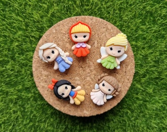 Princess Push Pins × 5/Princess Thumb Tacks/Cork Board Pins/Teacher Birthday Gift/Christmas Stocking Cracker filler/Kawaii/Novelty Push pins