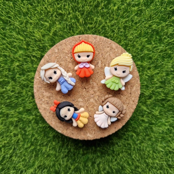 Princess Push Pins × 5/Princess Thumb Tacks/Cork Board Pins/Teacher Birthday Gift/Christmas Stocking Cracker filler/Kawaii/Novelty Push pins