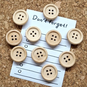 Wooden Button Push Pins × 10/Wooden Thumb Tacks/Cork Board Thumb Tacks/Thumb Tack Set/Pins For Board/Memo Board Pins/Drawing Pins