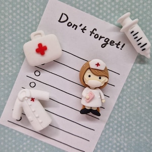 Nurse Magnets × 4/Memo Board Magnets/Fridge Magnets/Doctor Magnets/Office Board Magnets/Hospital Locker Magnets