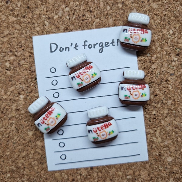 Chocoladepasta Jar Push Pins × 5/Cork Board Pins/Cork Board Push Pins/Thumb Tack Set/Tekenpinnen