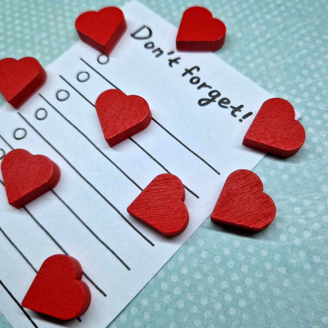 Red Heart Magnets 10/wooden Heart Magnets/heart Fridge Magnet/notice ...