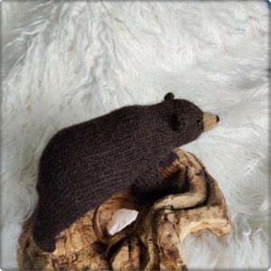 Knitted Black Bear Toy Realistic Knitted Animals Knitted Gifts for Wildlife Lovers Nature Inspired Gift image 10