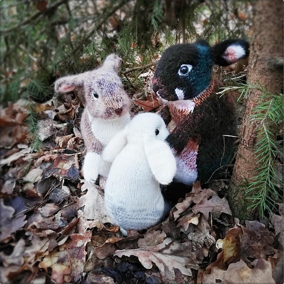 Knitted Black Otter Rex, Rabbit Lover Gift for Easter, Wild