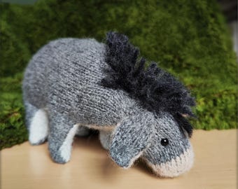 Knitted Eeyore Donkey Plush from Pooh and Friends stories – Handmade Wool Toy