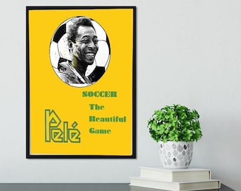 PELE Soccer The Beautiful Game Framed Gift For Him Football Poster