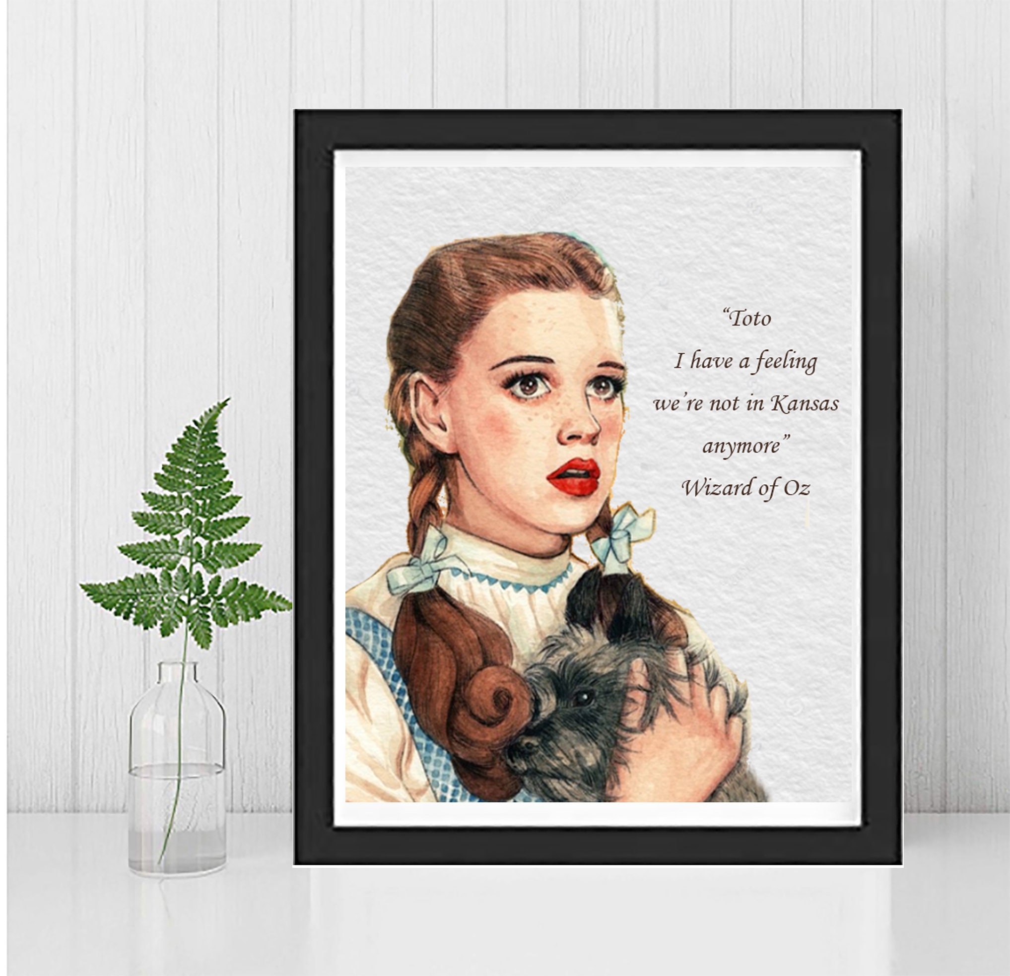 WIZARD OF OZ Dorothy Framed Print-we're Not in Kansas Anymore-kids Room-pandemic-witty Humorous ...